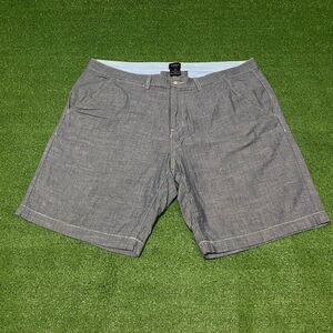 Haggar Mens Chambray Shorts Size 40 Blue Cotton Summer Chino Shorts